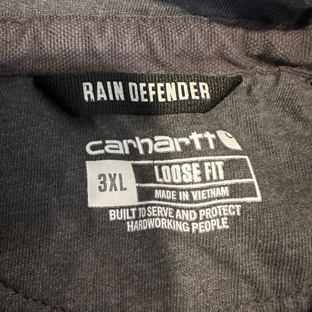 Carhartt Rain Defender Dark Gray Hoodie Sz:3XL Full Zip Workwear Sweatshirt. - Picture 10 of 12